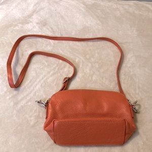 Orange leather crossbody bag